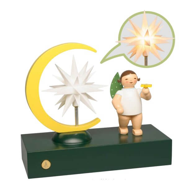 Angel with Crescent Moon and Star illuminated by Wendt & Kühn Angel with Crescent Moon and Star illuminated by Wendt & Kühn Image
