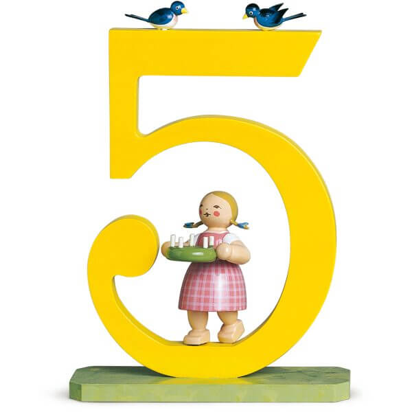 Large Birthday Number 5 Girl with Wreath by Wendt & Kühn Large Birthday Number 5 Girl with Wreath by Wendt & Kühn Image