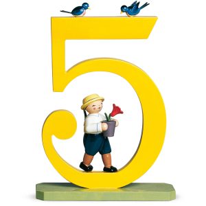 Large Birthday Number 5 Boy with Flower Pot by Wendt & Kühn Image