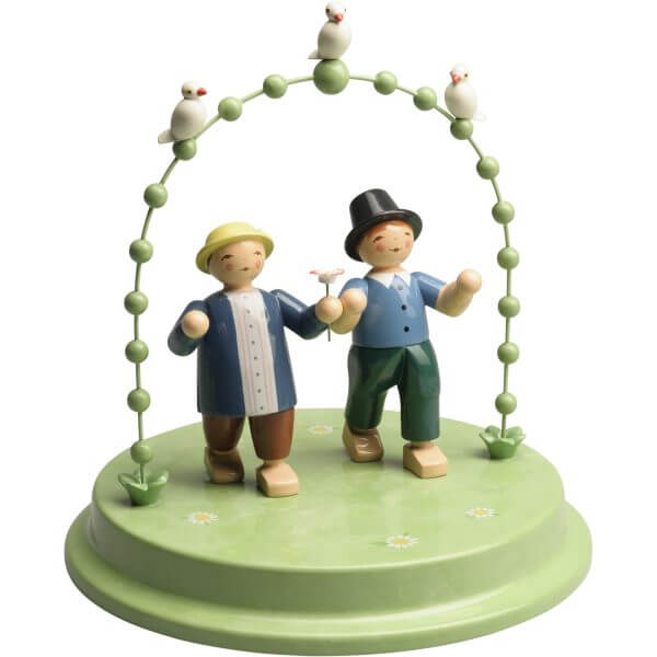 Loving Couple of Two Men Under Arch with Three Doves by Wendt & Kühn Image
