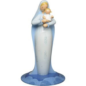 Large Pale Blue Standing Madonna with Infant Jesus by Wendt & Kühn Image