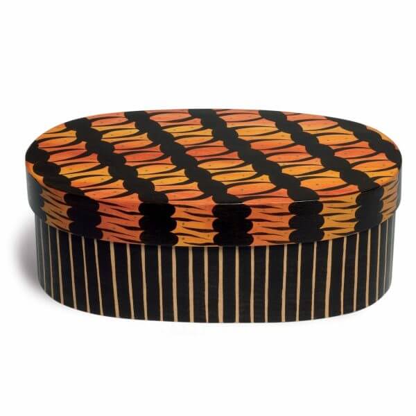 Closed Oval Splinter Box with Flame Design by Wendt & Kühn Closed Oval Splinter Box with Flame Design by Wendt & Kühn Image