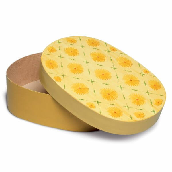 Open Oval Splinter Box with Yellow Blossoms by Wendt & Kühn Image