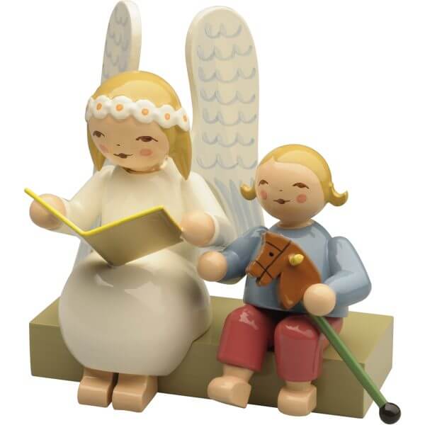 Marguerite Angel on Bench with Boy by Wendt & Kühn Marguerite Angel on Bench with Boy by Wendt & Kühn Image