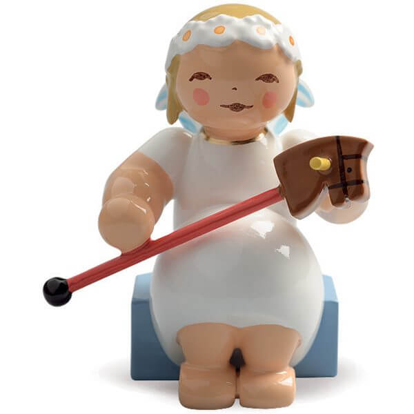 Marguerite Angel Sitting with Hobby Horse by Wendt & Kühn Marguerite Angel Sitting with Hobby Horse by Wendt & Kühn Image
