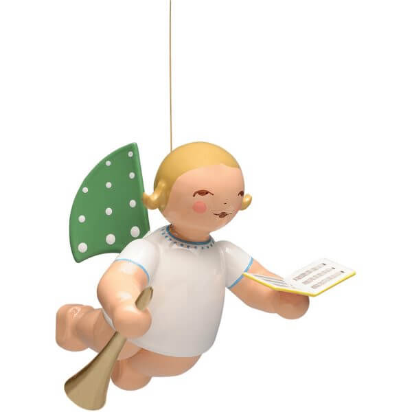 Angel with Songbook and Small Trumpet Suspended by Wendt & Kühn Image