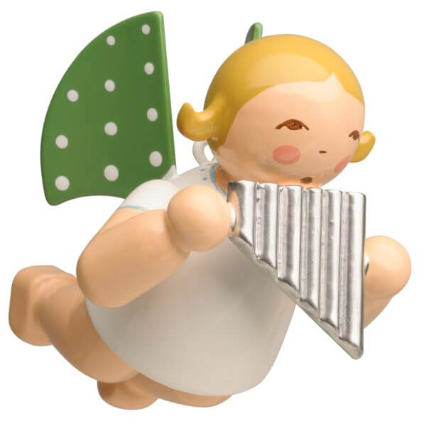 Angel with Pan Flute Suspended with Blond Hair by Wendt & Kühn Angel with Pan Flute Suspended with Blond Hair by Wendt & Kühn image