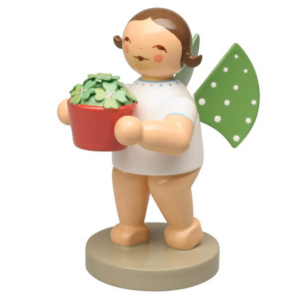 Angel with Lucky Clover Brown Hair Angel with Lucky Clover Brown Hair