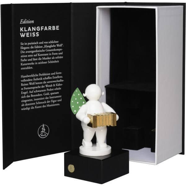 Angel with Bandoneon on Small Pedestal with Gift Box by Wendt & Kühn Angel with Bandoneon on Small Pedestal with Gift Box by Wendt & Kühn Image