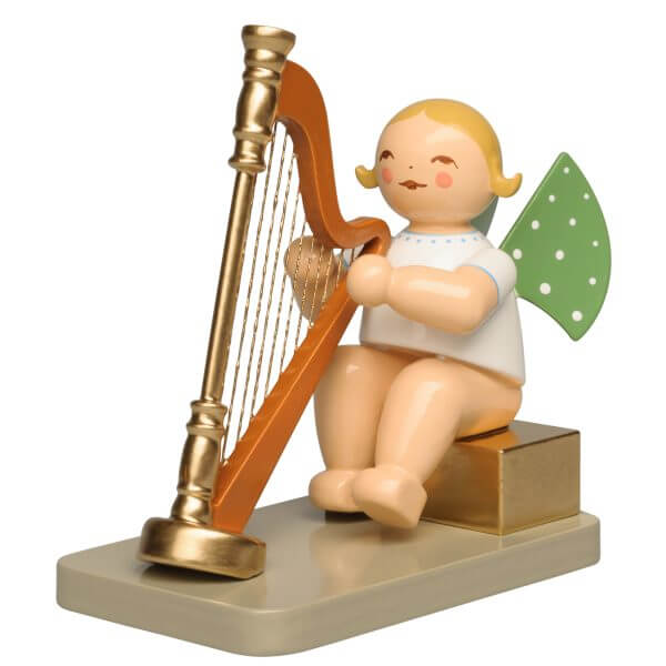 Blond Angel with Concert Harp Sitting by Wendt & Kühn Image