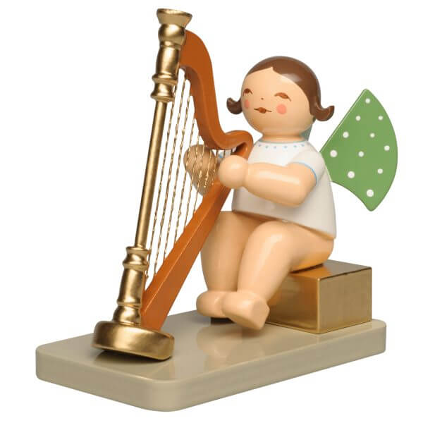 Brown Hair Angel with concert Harp Sitting by Wendt & Kühn Brown Hair Angel with concert Harp Sitting by Wendt & Kühn Image