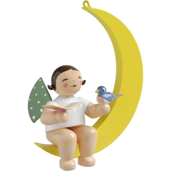Angel Musician with Songbook and Bird in Moon by Wendt & Kühn Image