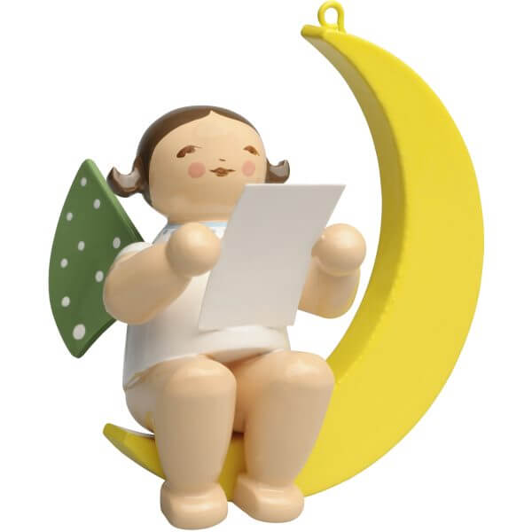 Small Angel Musician with Sheet of Music in Moon by Wendt & Kühn Image