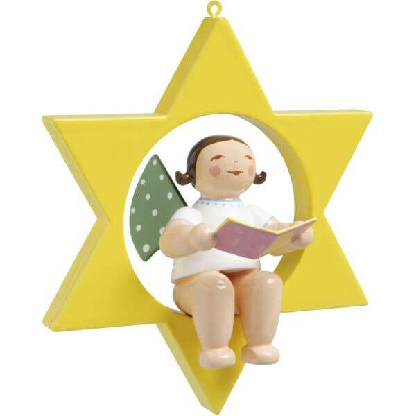 Small Angel Musician with Song Book in Star by Wendt & Kühn Image