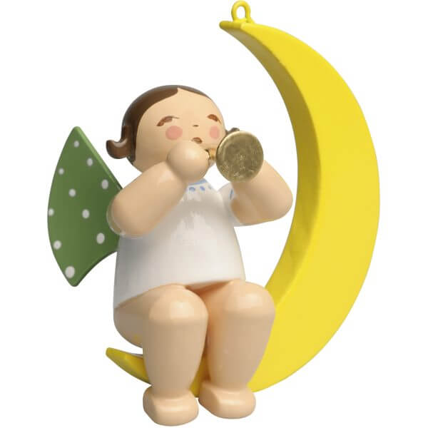 Small Angel Musician with Small Trumpet in Moon by Wendt & Kühn Image