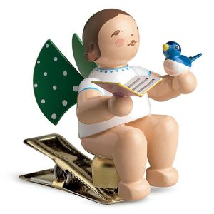 Angel Musician with Songbook and Bird on Clip by Wendt & Kühn Image