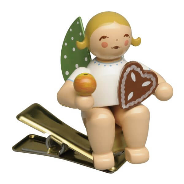 Angel with Gingerbread and Apple on Clip by Wendt & Kühn Angel with Gingerbread and Apple on Clip by Wendt & Kühn Im age