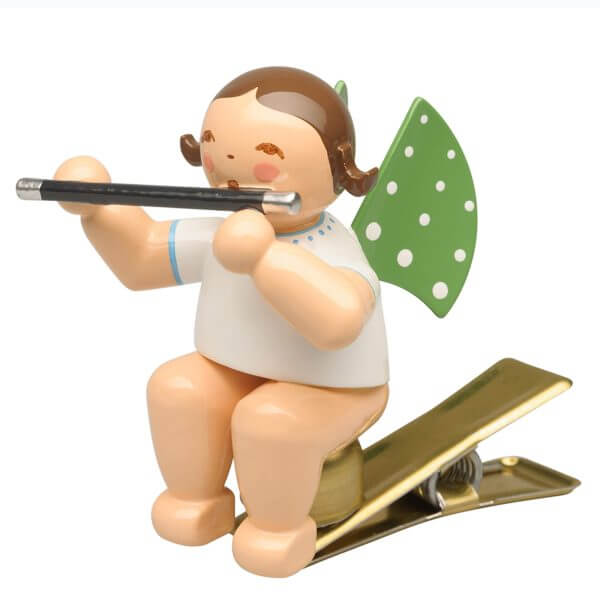 Angel Musician with Transverse Flute on Clip by Wendt & Kühn Image