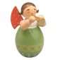 Brown Hair Angel with Small Trumpet in Green Egg with Pattern Image