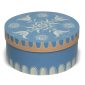 Small Closed Round Blue Splinter Box with Floral Pattern by Wendt & Kühn Image