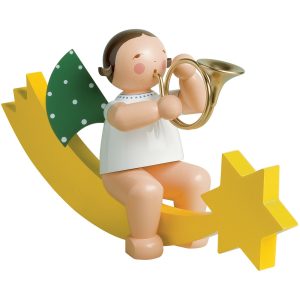 Large Angel Musician with French Horn on Comet Tail by Wendt & Kühn IMAGE