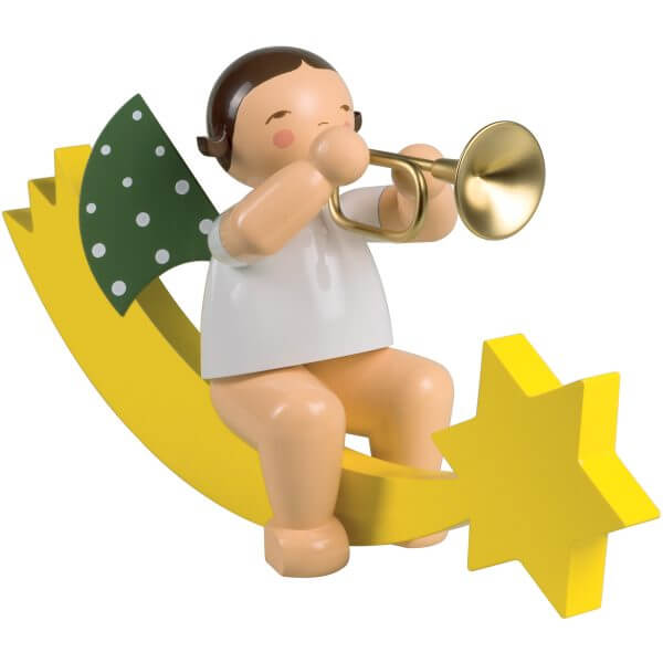 Large Angel Musician with Trumpet on Comet Tail by Wendt & Kühn Large Angel Musician with Trumpet on Comet Tail by Wendt & Kühn Image